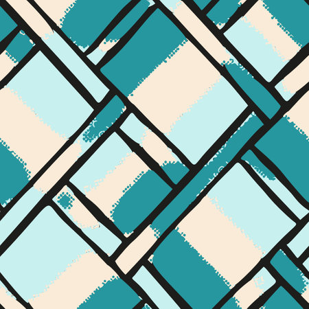 Seamless pattern with the simple geometrical drawing in retro style. Vector illustrationのイラスト素材
