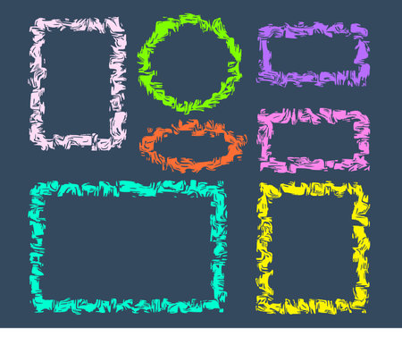 A set of simple design frames. Vector illustration.のイラスト素材