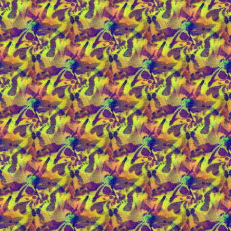 Seamless tie-dye pattern on white silk. Hand painting fabrics - nodular batik. Shibori dyeing.