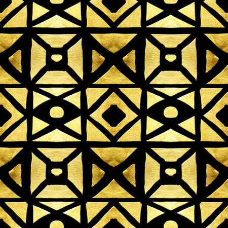 Gold embroidery with arabesques. Seamless pattern. Hand-drawn illustration.の写真素材