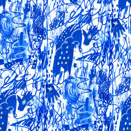 Seamless background with grunge style. Monochrome ink drawing. Hand-drawn illustration.