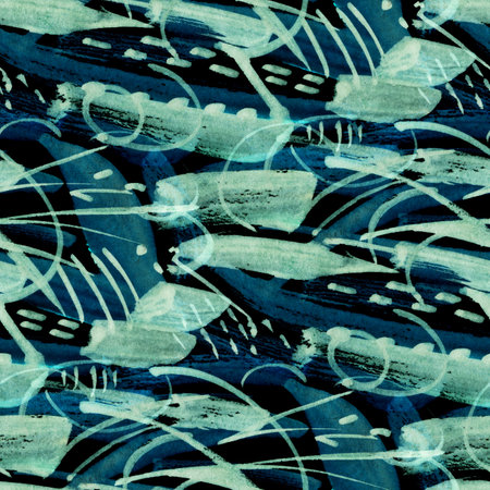 Abstract seamless pattern with acrylic painting. Hand-drawn illustration.の写真素材
