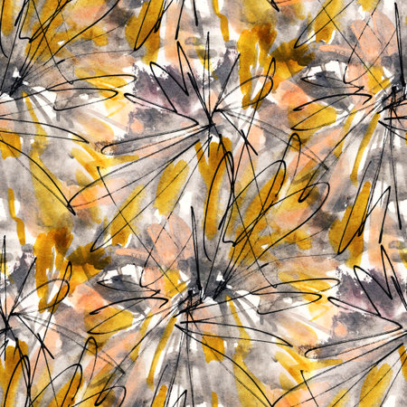 Abstract seamless pattern with watercolor spots. Hand-drawn illustration.の写真素材