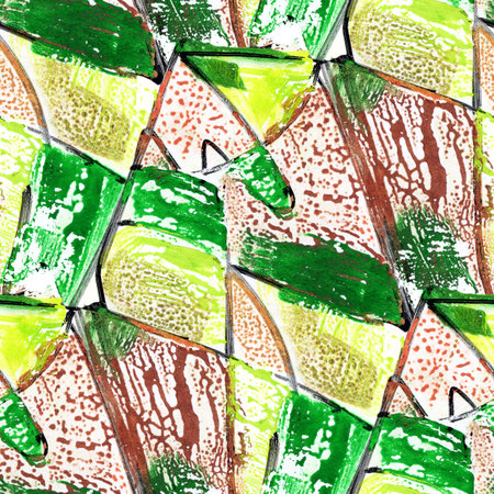 Abstract seamless pattern with watercolor spots. Hand-drawn illustration.の写真素材