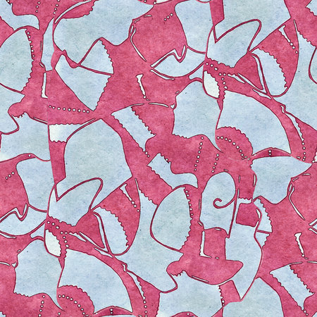 Abstract seamless pattern with drawing in doodle style. Digital illustration.の写真素材