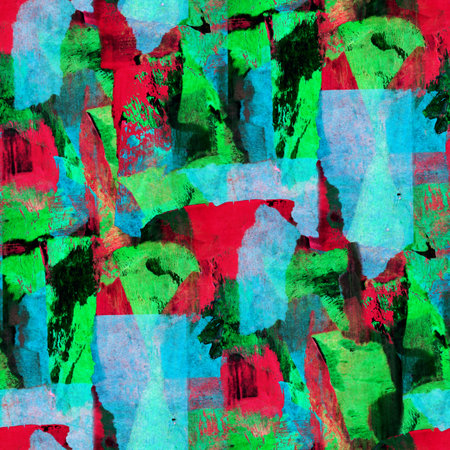 Seamless pattern with abstract drawing. Mixed media and collage. Hand-drawn illustration.の写真素材