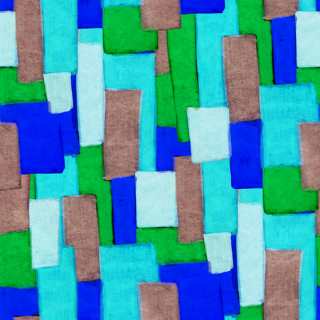 Abstract seamless pattern with watercolor drawing in doodle style. Drawing with markers.の写真素材