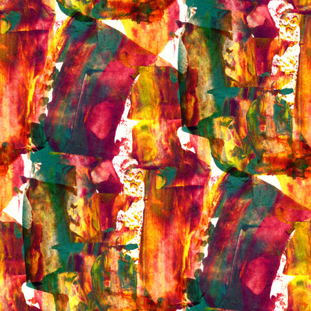 Abstract seamless pattern with acrylic painting. Hand-drawn illustration.の写真素材