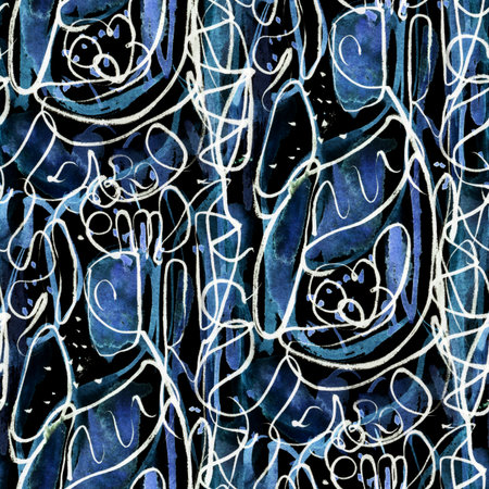Abstract seamless pattern with acrylic painting. Hand-drawn illustration.の写真素材
