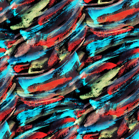 Abstract seamless pattern with acrylic painting. Hand-drawn illustration.の写真素材