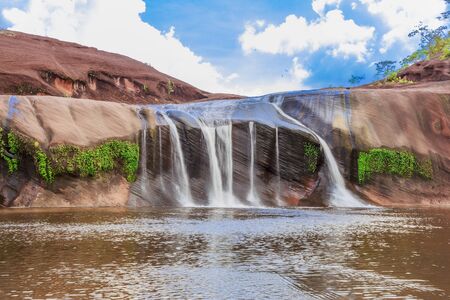 Phu Tham Phra waterfall, Beautiful waterfall in Bung-Kan province, ThaiLand, Asia, Asian,  background, abstract, texture, nature, landscapeの写真素材