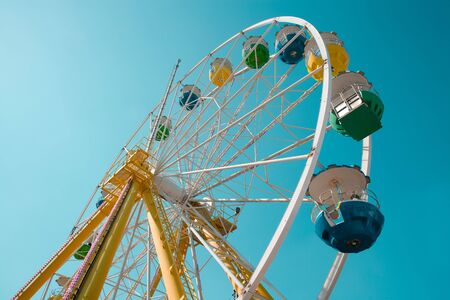 Ferris Wheel at amusement parkの写真素材