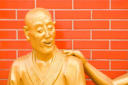 Buddha statue at the 10.000 Buddhas Temple, Sha Tin, Hong Kong, China, Asiaの写真素材