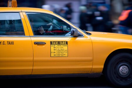 New York Cab, Manhattan, New York City, New York, United States / No Model Releaseの写真素材