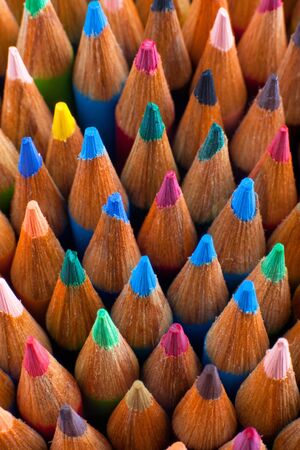 Bunch of color pencilsの写真素材