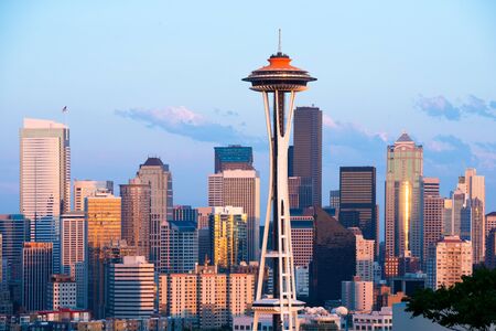 Skyline of downtown Seattle at Washington Stateのeditorial素材