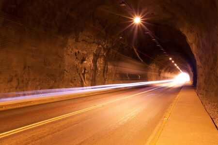 Traffic on a tunnel in Chileの写真素材