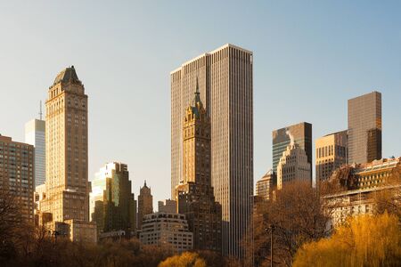 Skyline of Midtown Manhattan from Central Park, New York City, New York, USAの写真素材
