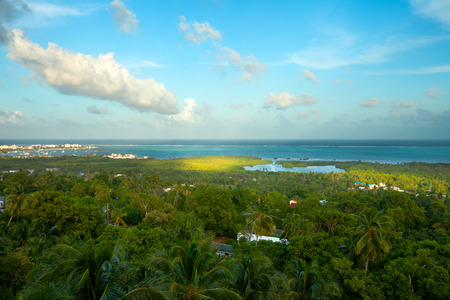 Overview of  San Andres Island and the sea of the seven colors, Colombia, South America