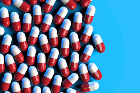 3D rendering of a large group of medicineの写真素材