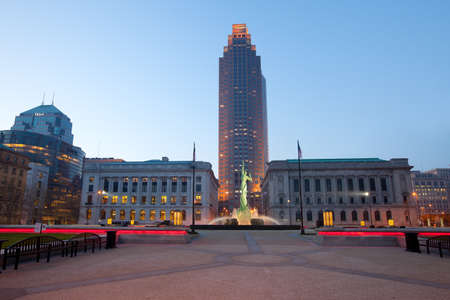 Cleveland, Ohio, United States - April 30, 2011: The Cleveland Mall Park and Fountain of Eternal Life,のeditorial素材