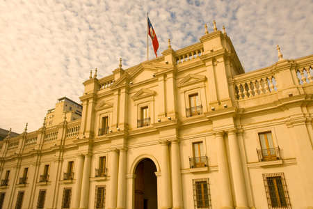 Palacio de la Moneda, or La Moneda, Chilean presidential and government palace at downtown in Santiago de Chileのeditorial素材