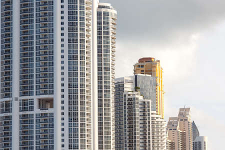 Detail of buildings at Sunny Isles Beach, Miami