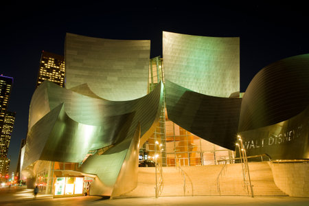 Los Angeles, California, United States - The avant garde architecture of Walt Disney Concert Hall designed by architect Frank Gehry at downtown.のeditorial素材
