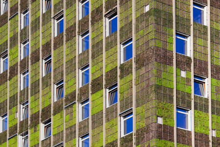 Santiago de Chile, Metropolitan Region, Chile - Close-up to a building with an innovative system of green facade in Las Condes district.のeditorial素材