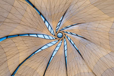 Santiago, Region Metropolitana, Chile - Detail of the dome of the eight BahÃ¡âÃ­ temple in the world and first in South America, located at the foot of the Andes mountain Range.のeditorial素材