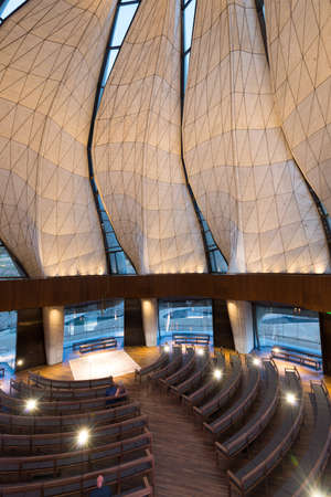 Santiago, Region Metropolitana, Chile - The interior of the eight BahÃ¡âÃ­ temple in the world and first in South America, located at the foot of the Andes mountain Range.のeditorial素材