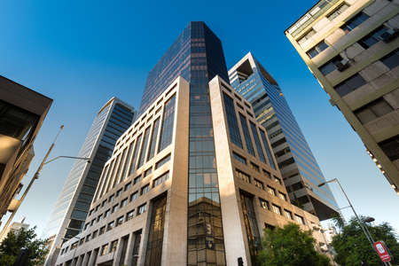 Santiago de Chile, Region Metropolitana, Chile, South America - Modern office buildings at downtown...