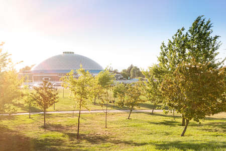 Santiago de Chile, Region Metropolitana, Chile, South America - View of Movistar Arena event center...