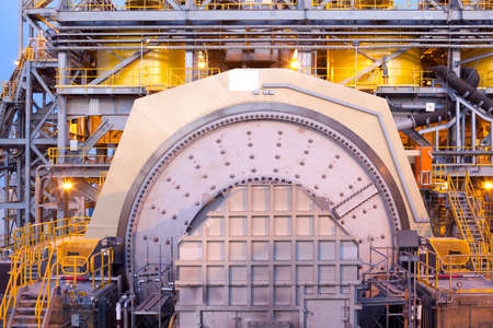 Ball mills at a Copper Mine in Chile at dawn.