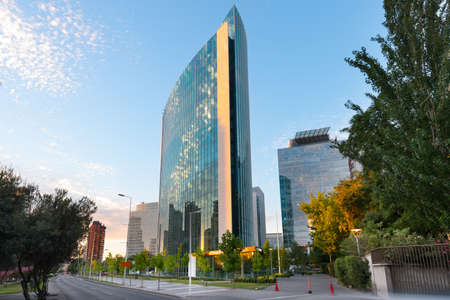 Santiago, Region Metropolitana, Chile - Nueva Las Condes, the new financial district in Santiago, home of top high end corporate buildings at Alonso de Cordova street.のeditorial素材