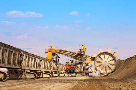 Bucket wheel in a copper mine in Chileの写真素材