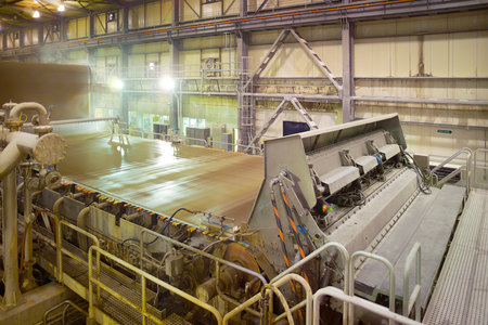 The machinery in a paper mill plant.の写真素材