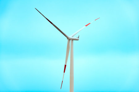 Wind turbine at wind farm, Coquimbo Region, Chileの写真素材