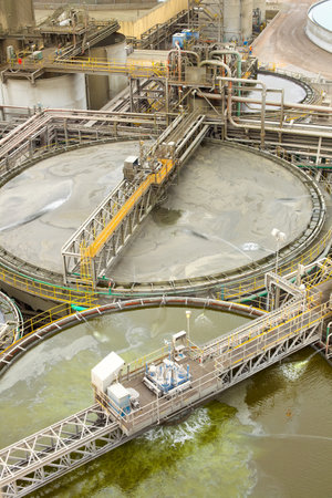 The water treatment facility at a copper mine and processing plant.の写真素材