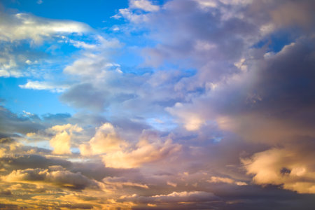 Sky with clouds at sunsetの写真素材