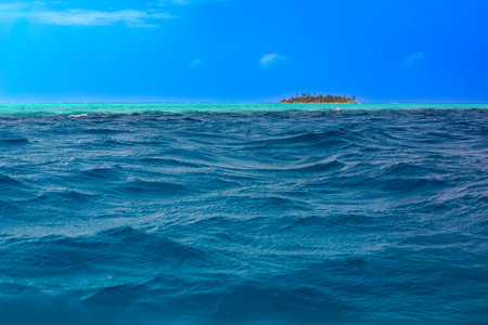 A small key in San Andres island at the sea of the seven colors, Colombiaの写真素材