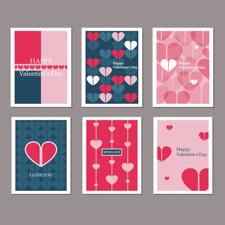 Set of Valentines day greeting cards. Vector Illustration EPS10のイラスト素材