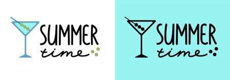Summer time. Summer lettering. Summer vibes. Inscription for cards, posters, printing on T-shirts.のイラスト素材