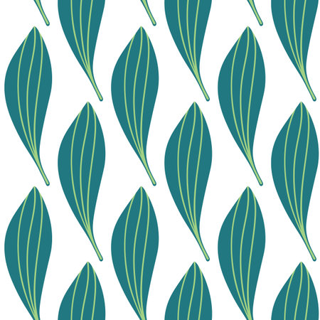 Seamless pattern with exotic leaves in flat design. Pattern with tropical leaves for fabric and wallpaper. Vector illustration.のイラスト素材