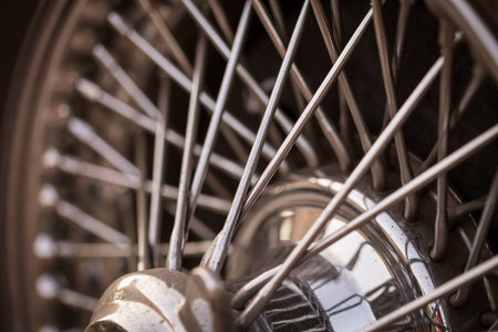 Color picture of a vintage car wheel