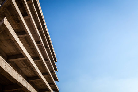 Modern concrete building structure under constructionの写真素材
