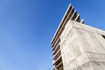 Modern concrete building structure under constructionの写真素材