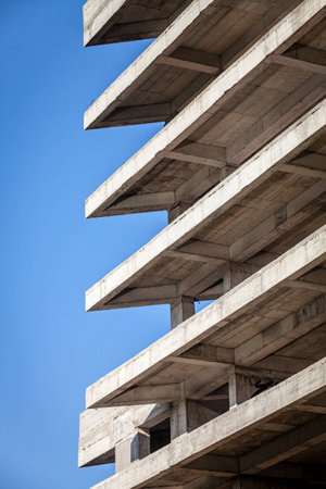 Modern concrete building structure under constructionの写真素材