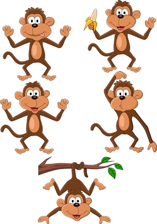 Monkey cartoon setのイラスト素材