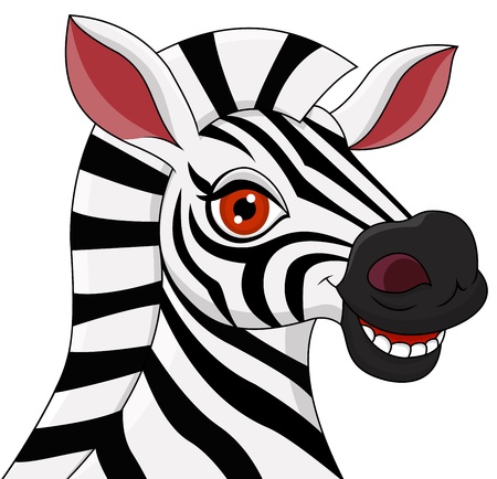 Zebra head cartoonのイラスト素材
